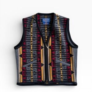VTG Pendleton High Grade Westernwear Wool Vest Southwestern Aztec M Made in USA